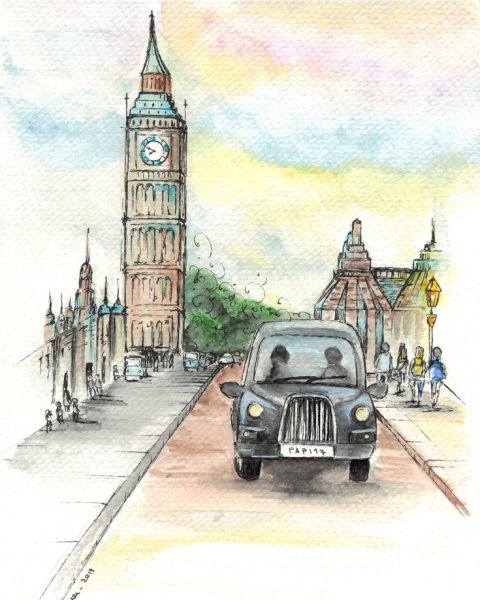 Биг Бен скетчинг