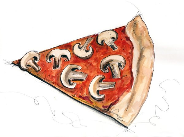 Скетчинг кусок пиццы