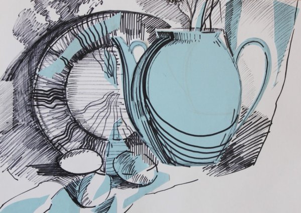 Декоративный натюрморт Графика