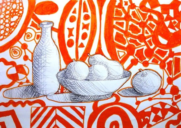 Цветная Графика натюрморт