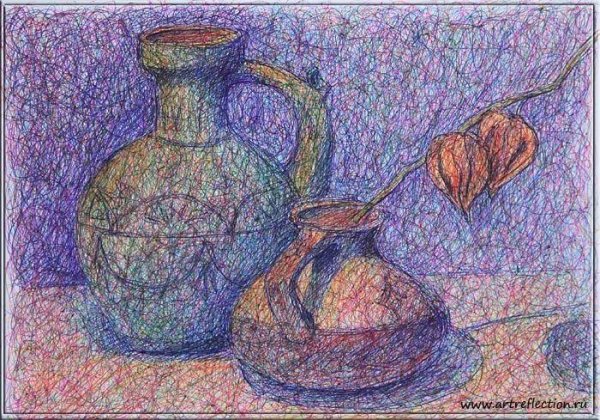 Стилизация натюрморта черно белая