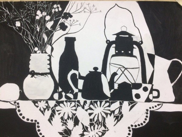 Графическая композиция натюрморт