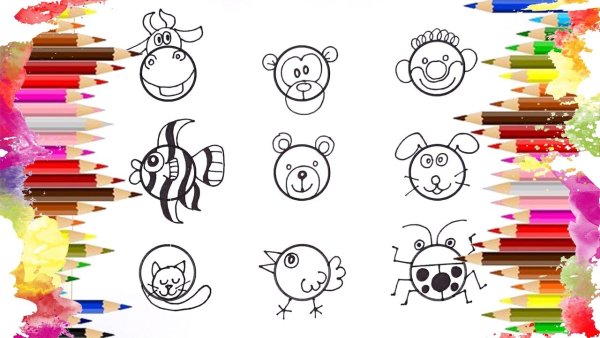 Рисунки животных из круга красивые