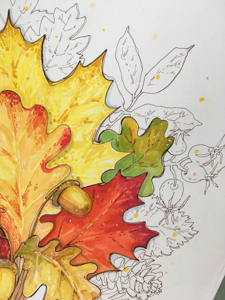 Осенние рисунки фломастерами