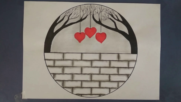 Сердечко рисунок карандашом