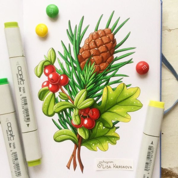 Рисунки маркерами Лиза Краснова