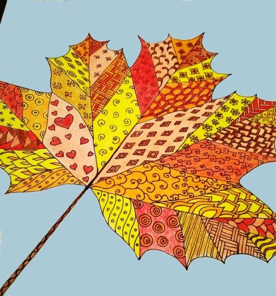 Кленовый лист Зентангл