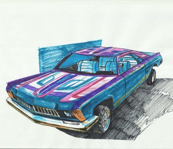 Машина фломастером