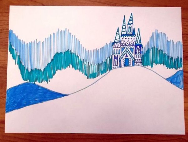 Север рисовать лёгкие рисунок севера фламастирами