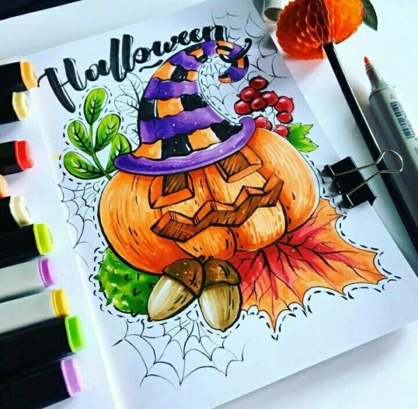Хэллоуин маркерами