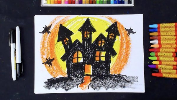 Фломастеры для рисования картинки на Хэллоуин