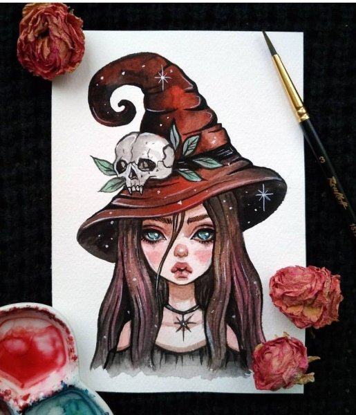 Хэллоуин рисунки в скетчбук