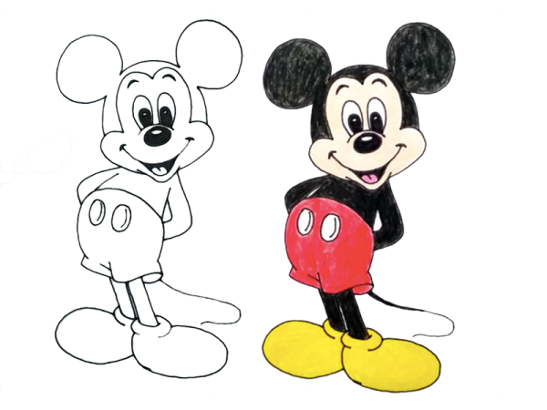 Микки Мауса карандашом для начинающих