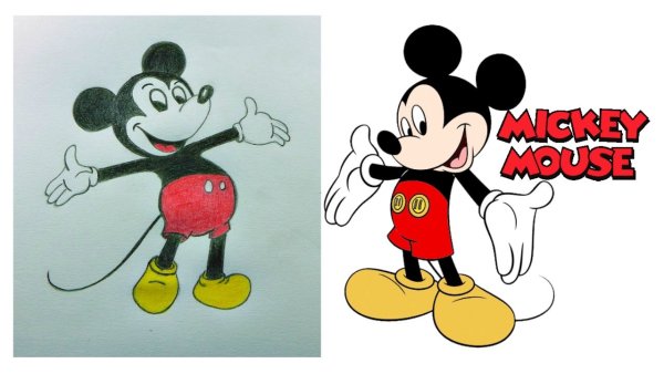 Рисунок фломастерами Микки