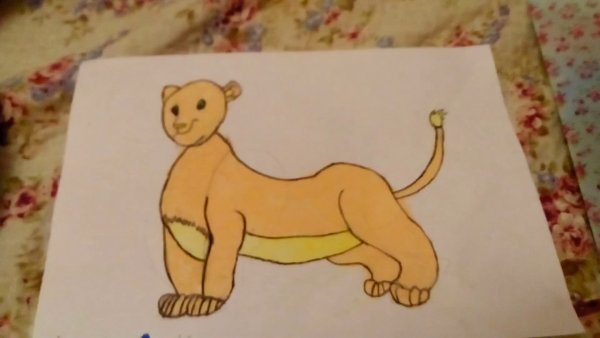 Рисунок фломастерами Львенок