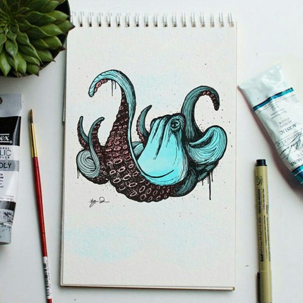 Скетчи в скетчбук легкие животные