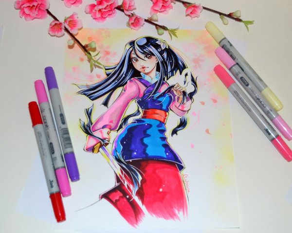 Рисунки фломастерами Copic