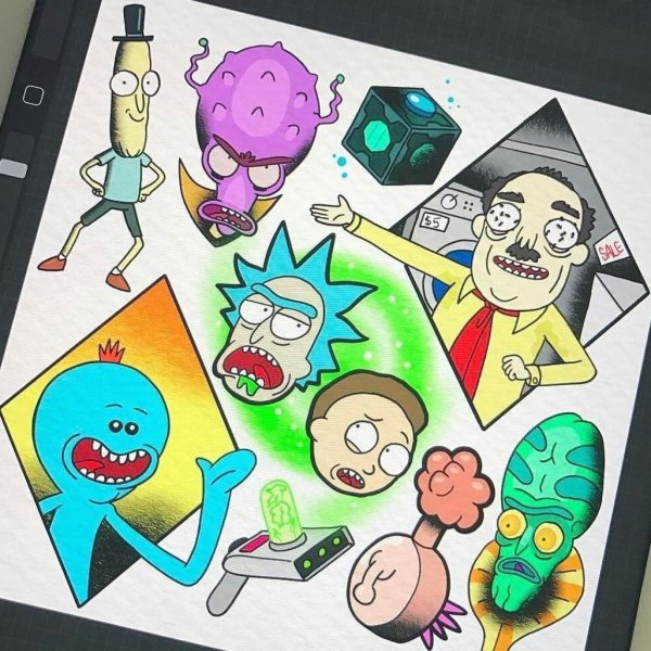 Дудл арт Рик и Морти
