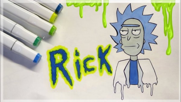 Рик и Морти рисунок маркерами
