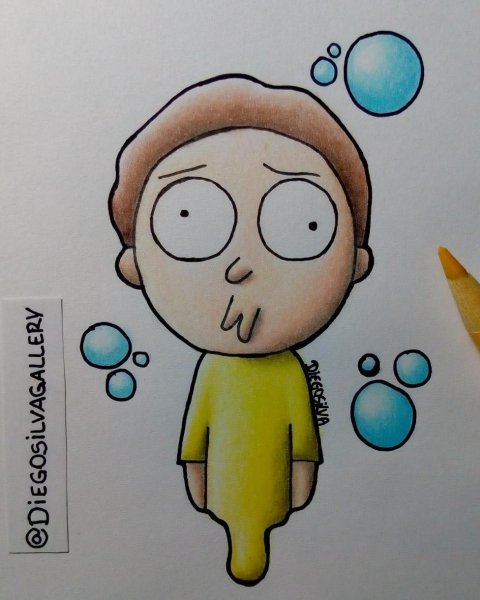 Морти рисунок для срисовки