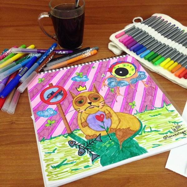 Рисунки для альбома маркерами