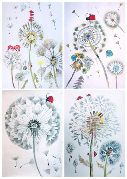 Одуванчик фломастером