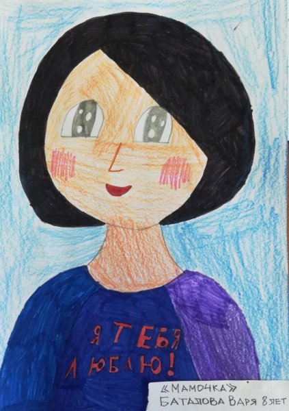 Портрет мамы фломастерами