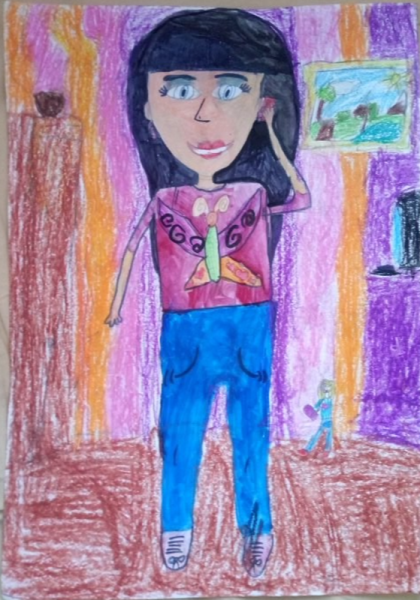 Портрет мамы фломастерами