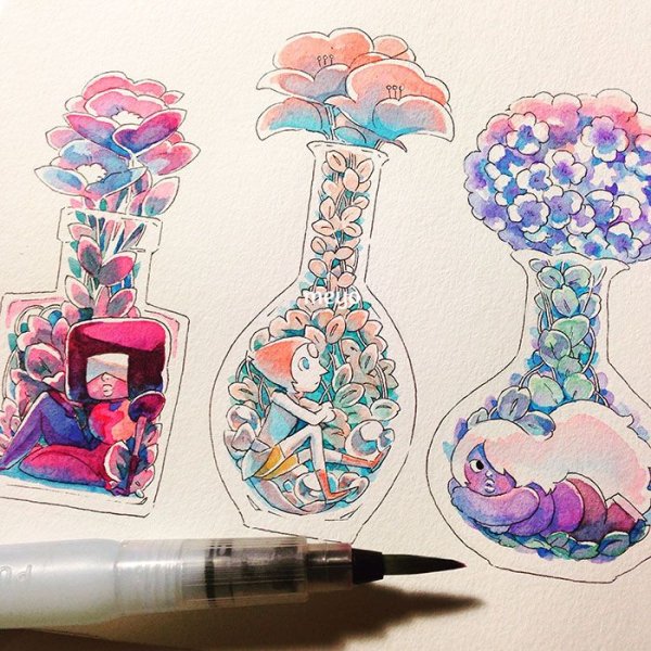 Идеи для скетчбука цветными карандашами предметы