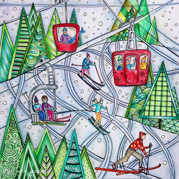 Новогоднее рисование фломастерами