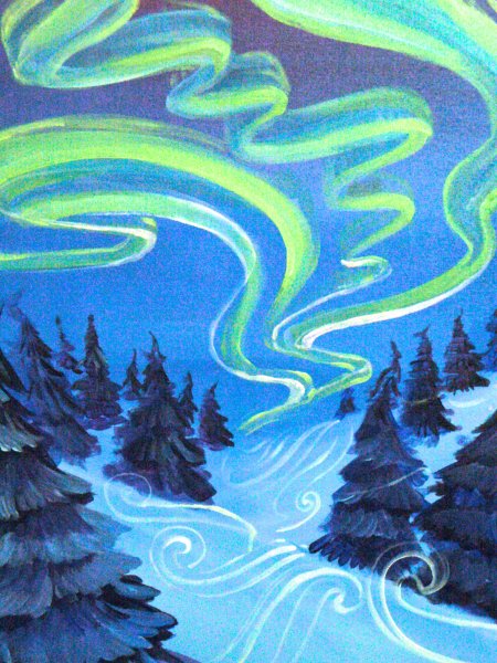 Ниткография Северное сияние