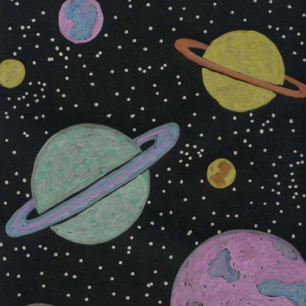 Космос рисунок фломастерами легко