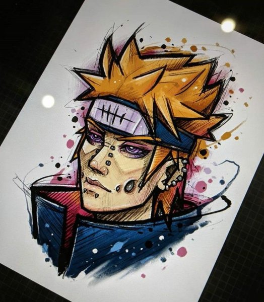 Наруто рисунок гуашью