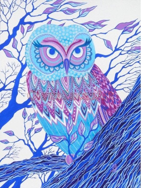 Мудрая Сова рисунок фломастерами