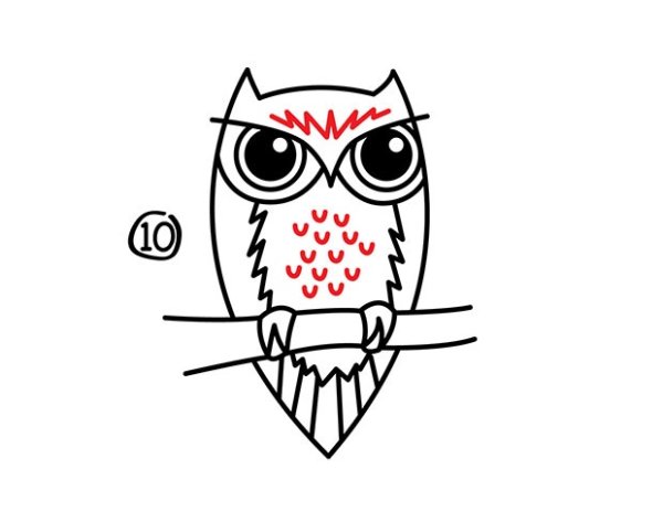 Лёгкая Сова фломастерами