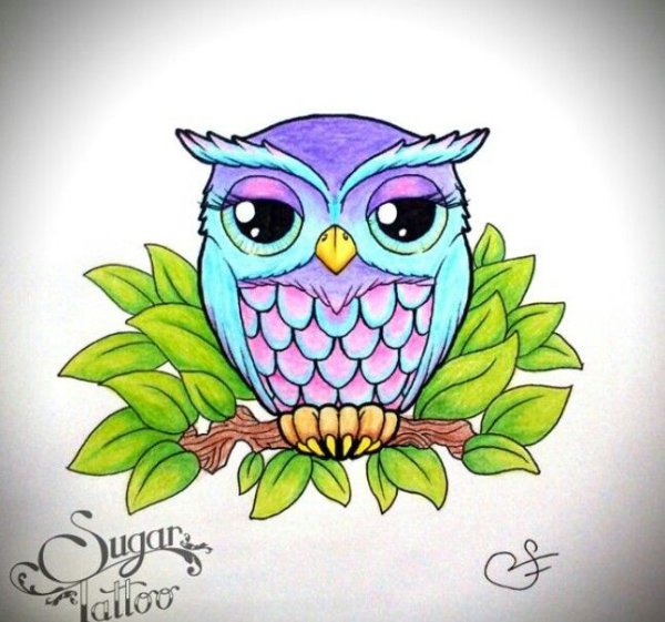 Декоративное рисование Сова