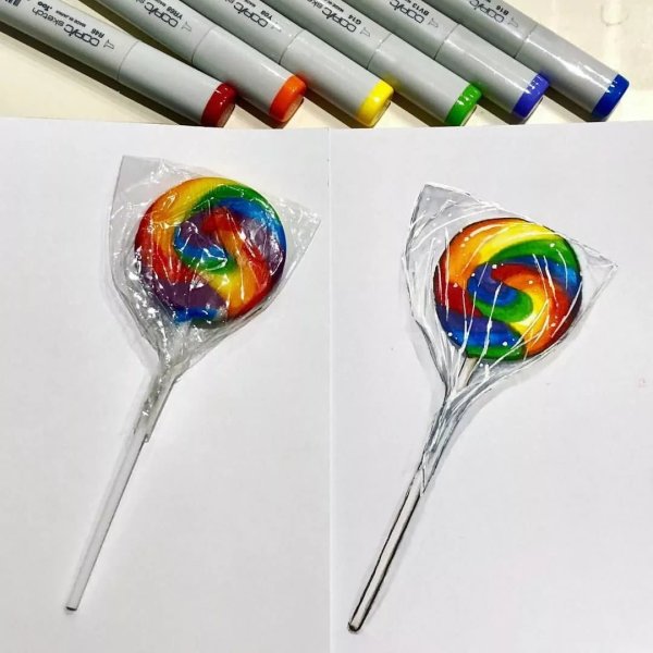 Рисование маркерами глаза