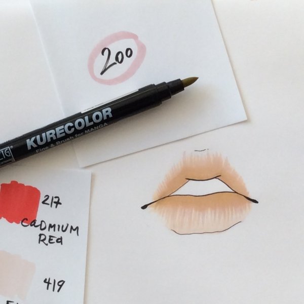 Рисование губ маркером