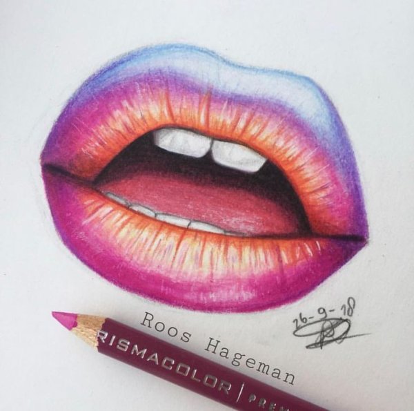 Скетчинг губы