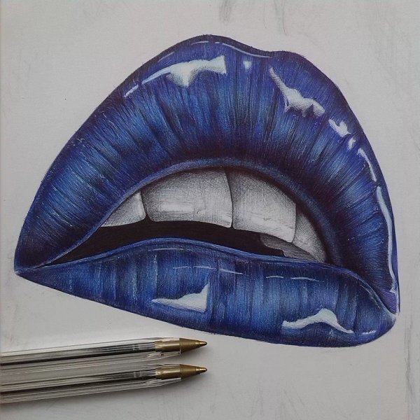 Губы рисовать маркерами