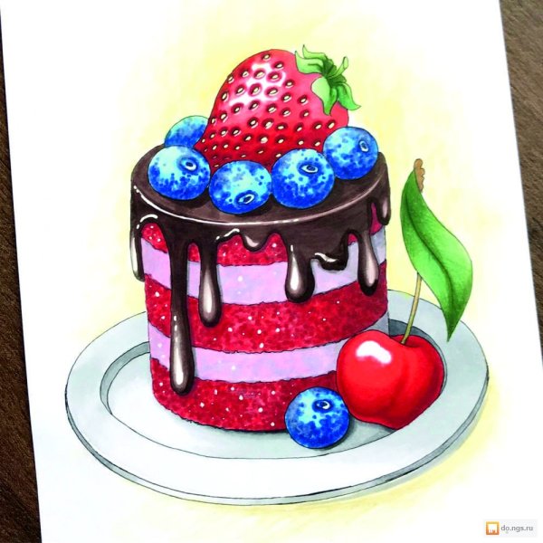 Торт фломастерами