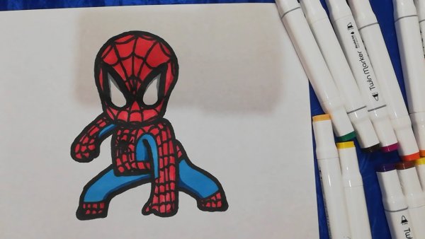 Срисовка Марвел человек паук