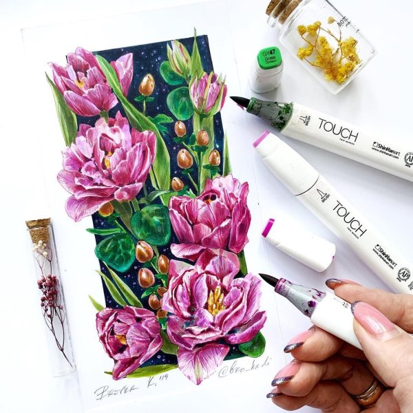 Рисунки маркерами