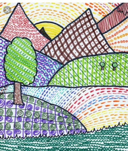 Пейзаж фломастерами