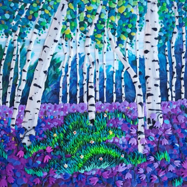 Берёзовая роща пластилинография
