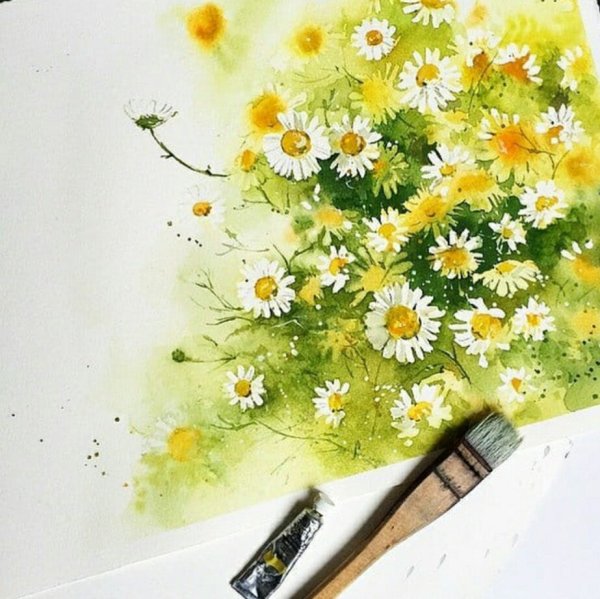 Ромашки маркерами