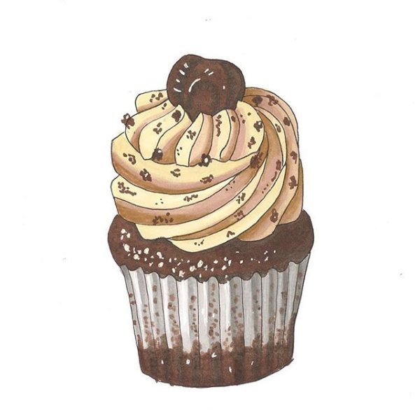 Капкейк шоколадныйилюстрация