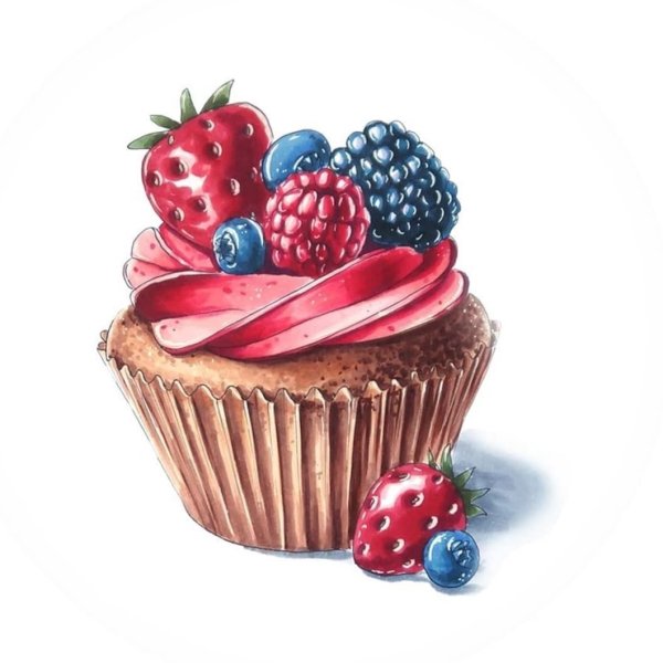 Капкейк акварель
