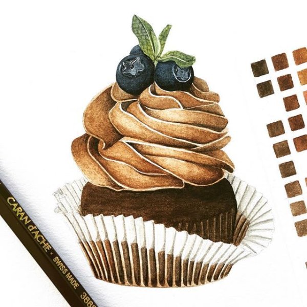 Маффин скетч маркерами