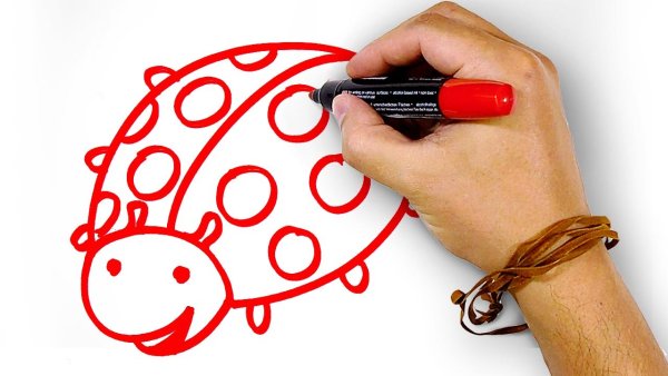 Рисунки красным фломастером